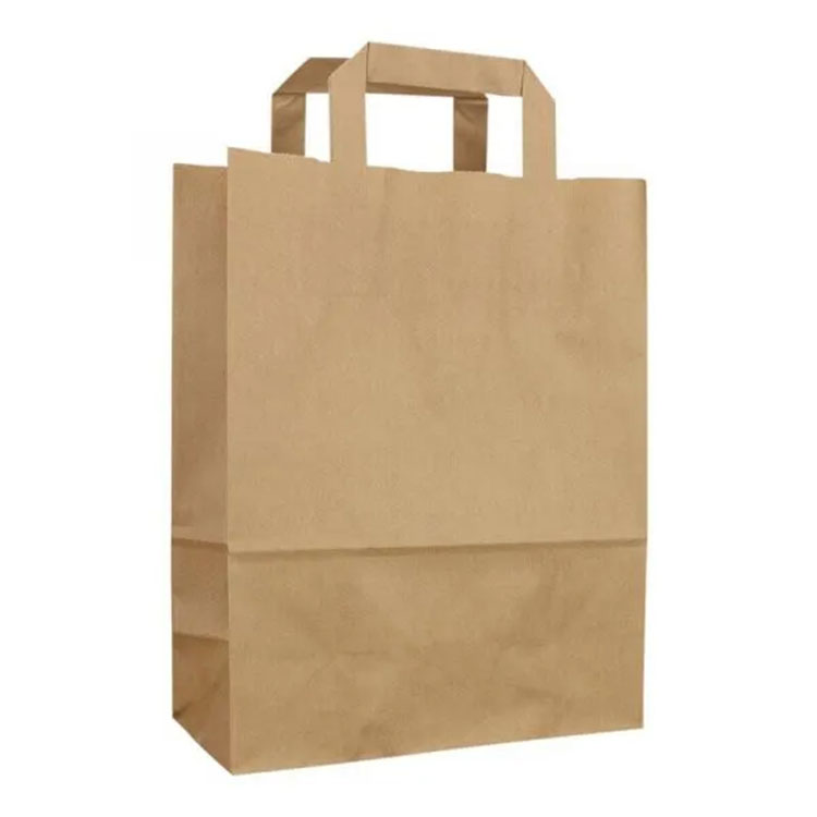 Kraftpapperspåse med platt pappershandtag