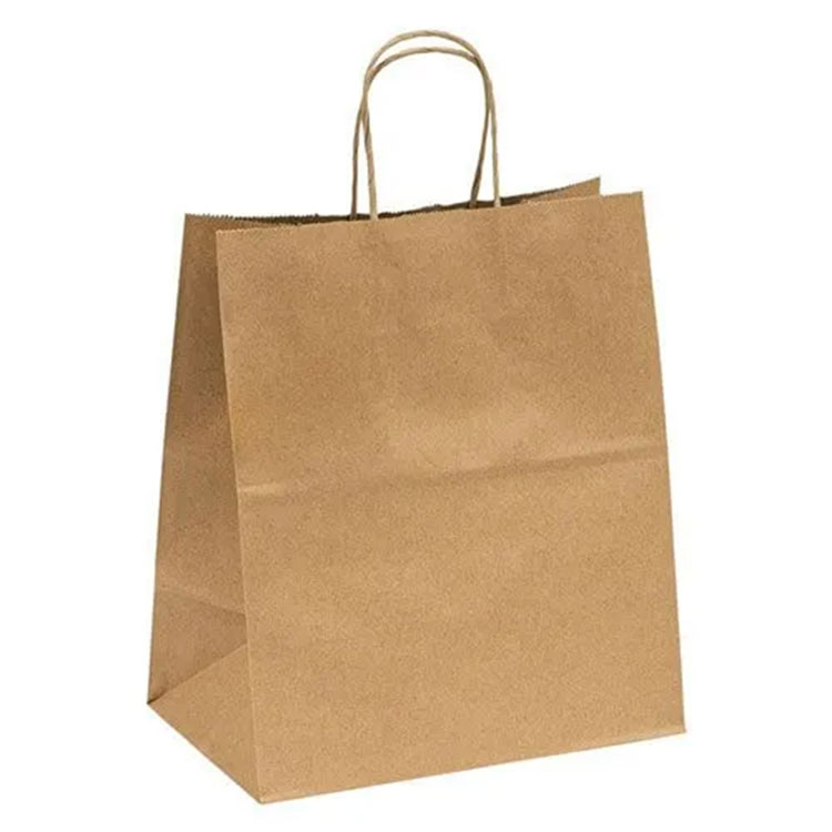 Kraft papperspåse med tvinnat pappershandtag